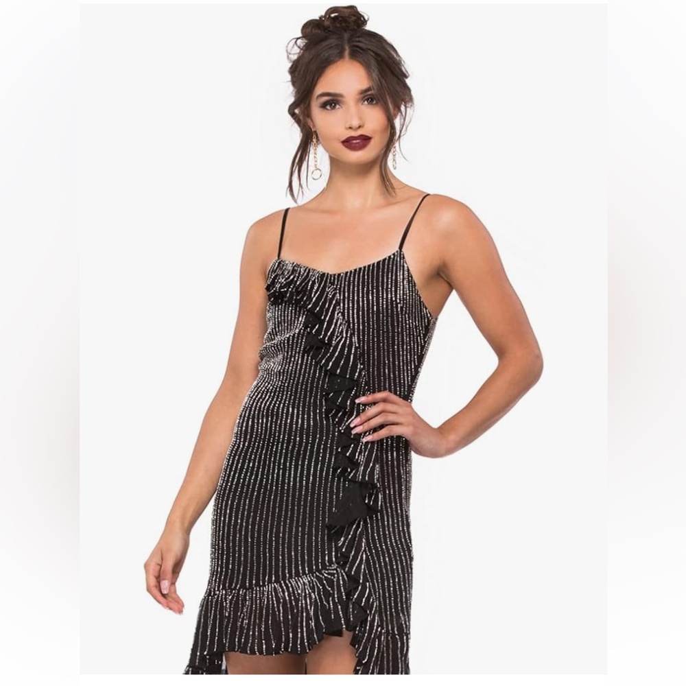 Parker Black sequin black mini dress
